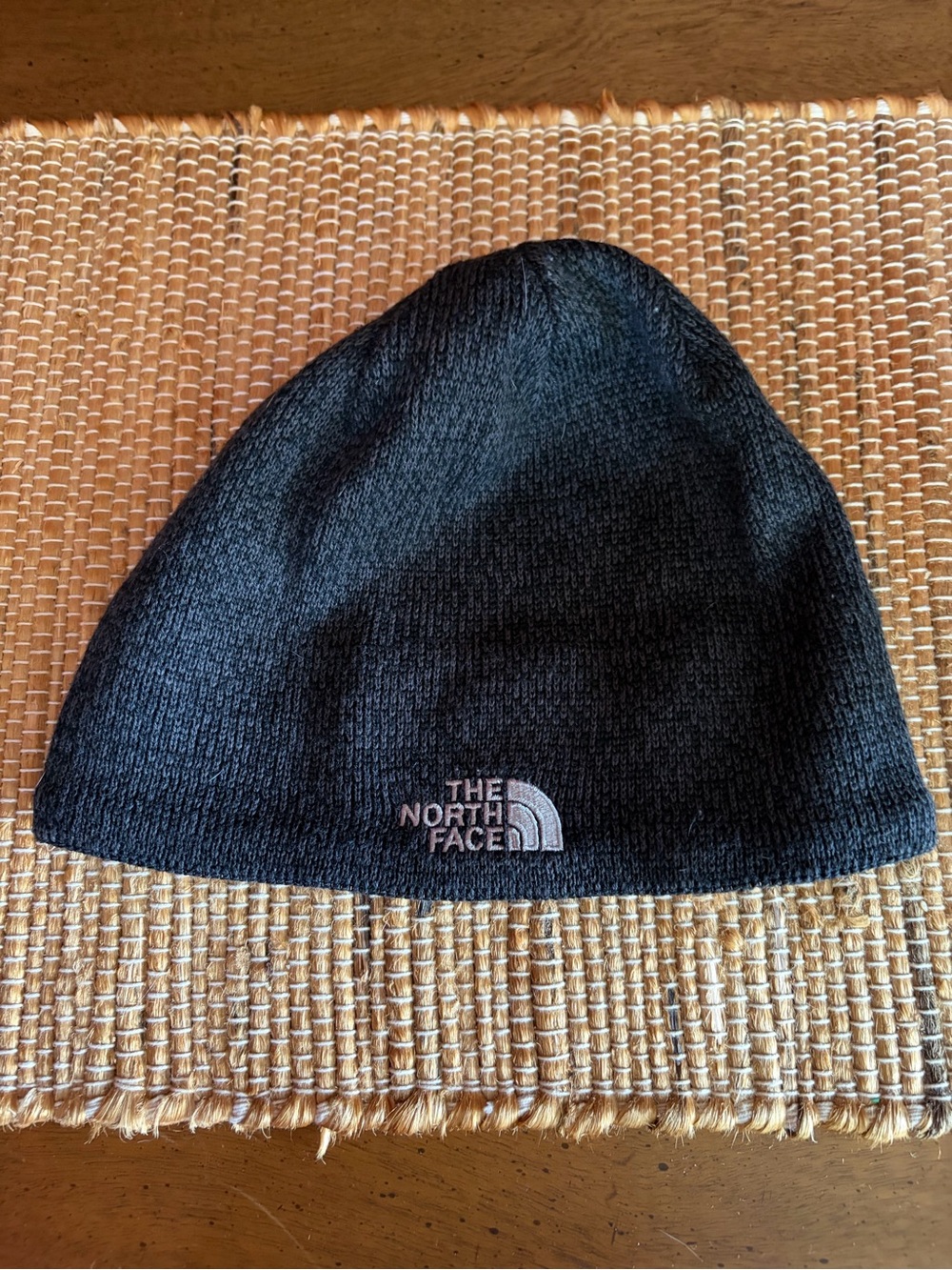 The North Face Black Knit Logo Beanie for Men